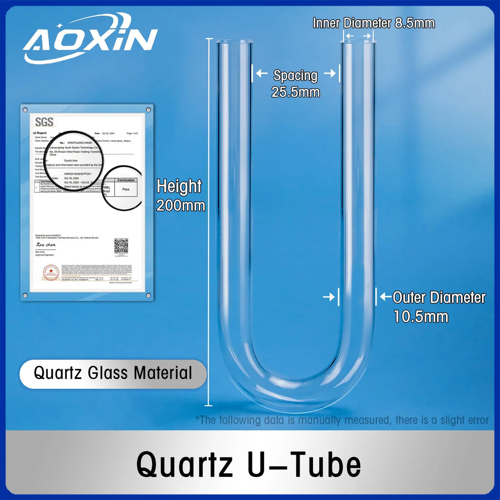 OD 10.5mm x L 200mm-Quartz U-tube