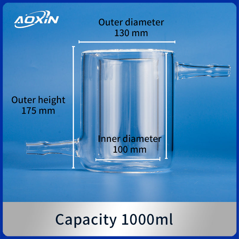 1000ml-double-walled jacketed quartz reactor