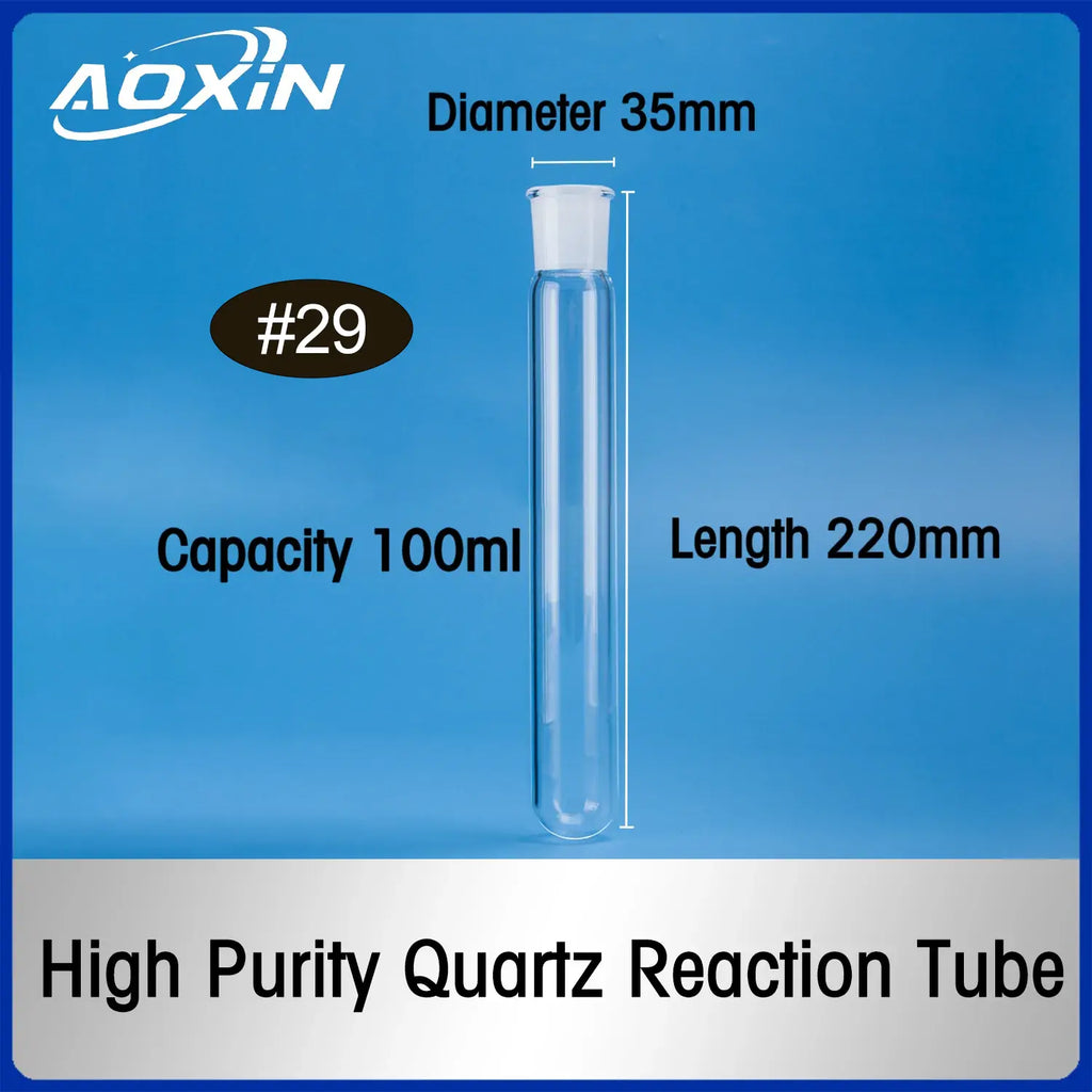100 ml-Diameter 35mm x Length 220mm-Quartz reaction tube #29