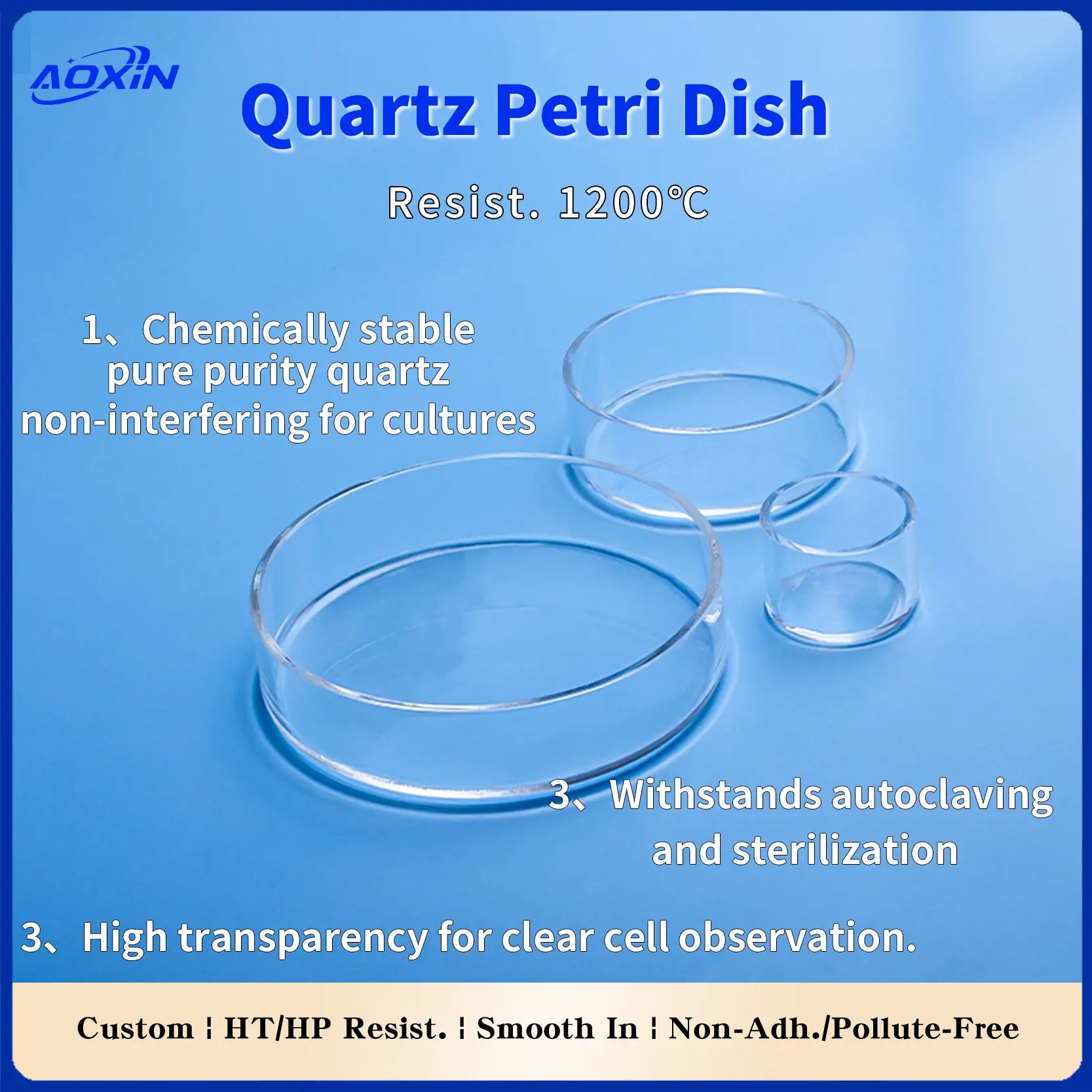 Boîtes de Pétri Quartz | Ultra-Pures