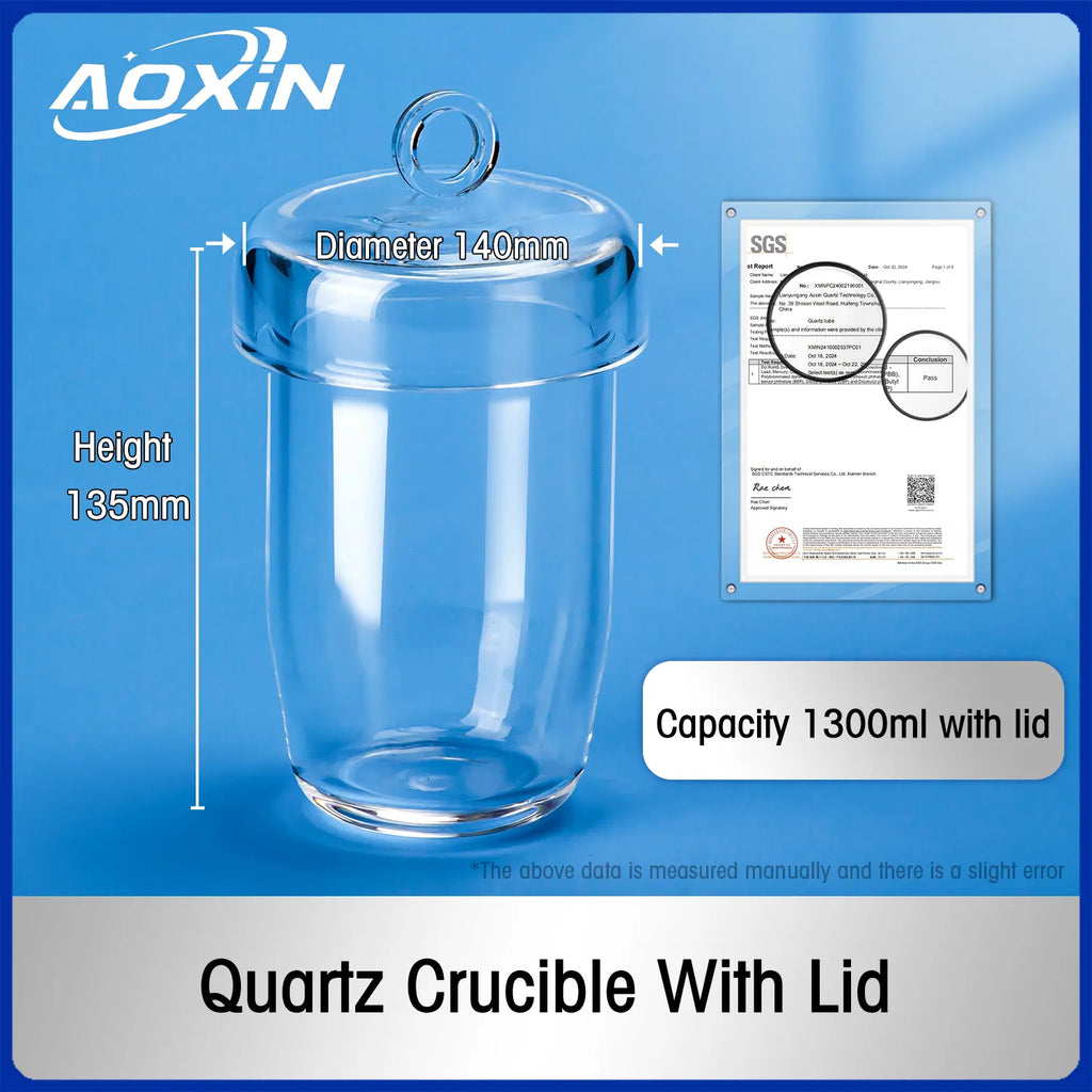 1300ml-with lid-Quartz Glass Crucibles