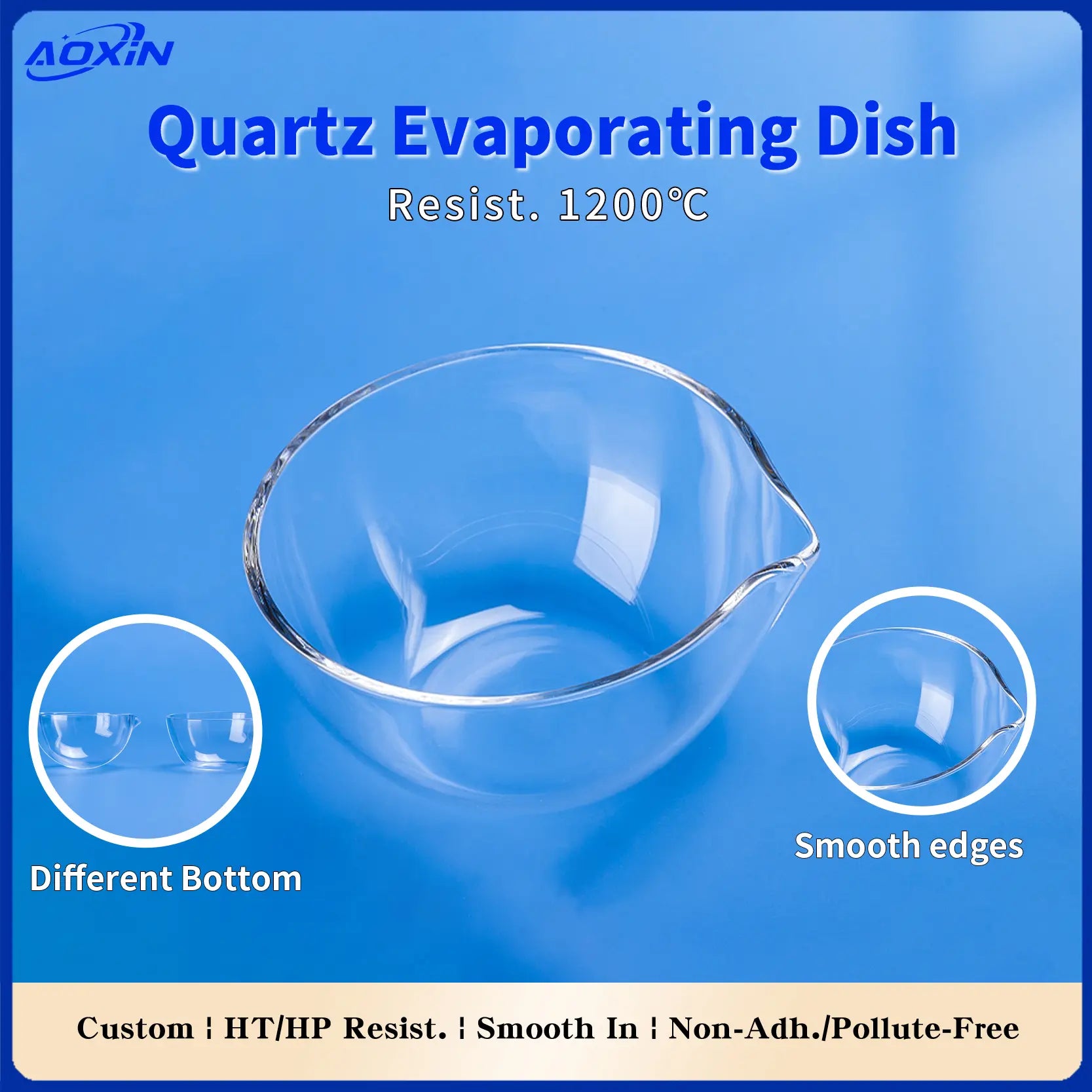 High Purity Quartz Evaporating Dishes & Fused Quartz Evaporation Vessels | 1200°C Heat Resistant Labware
