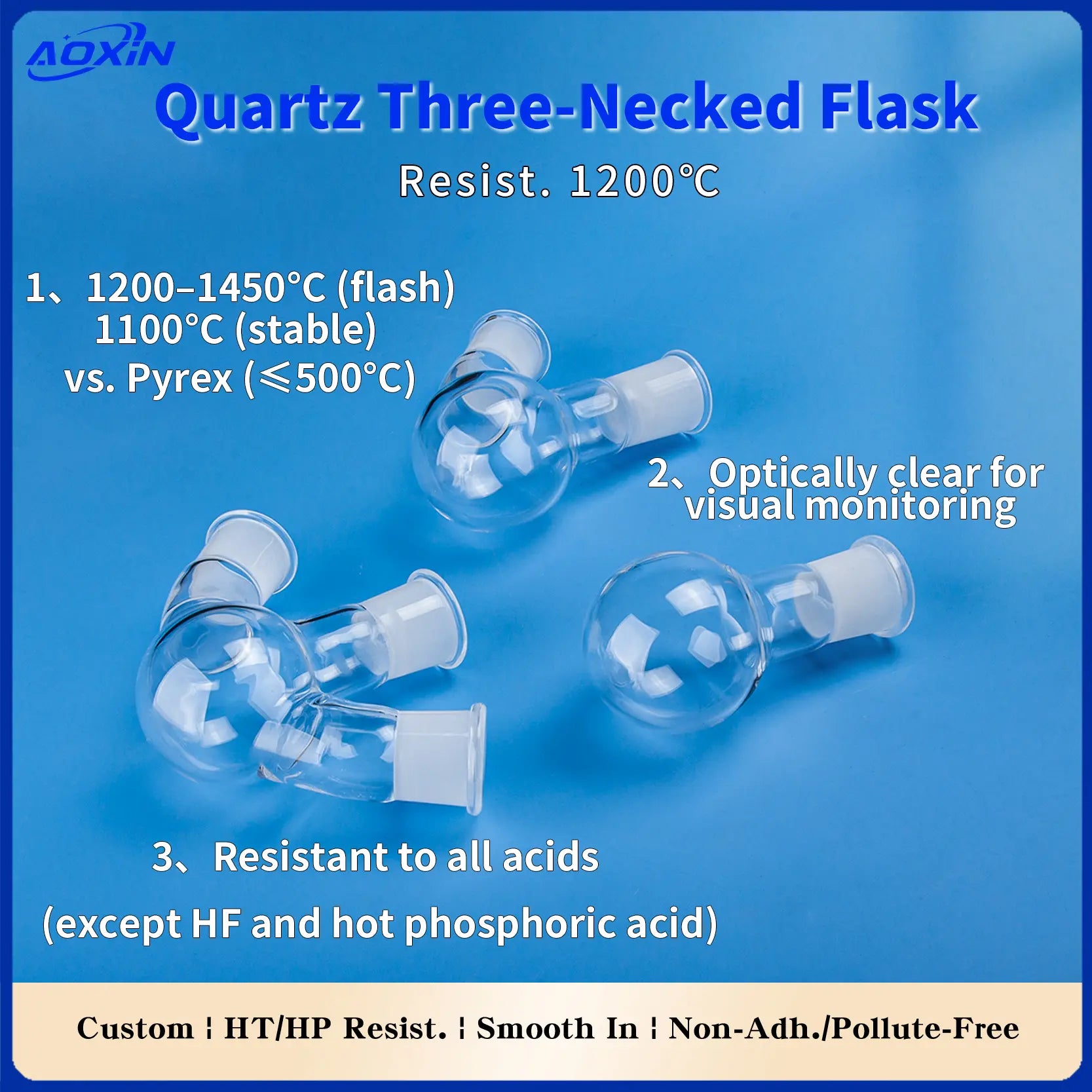 Flacons Quartz 3 Cols | Qualité Pro