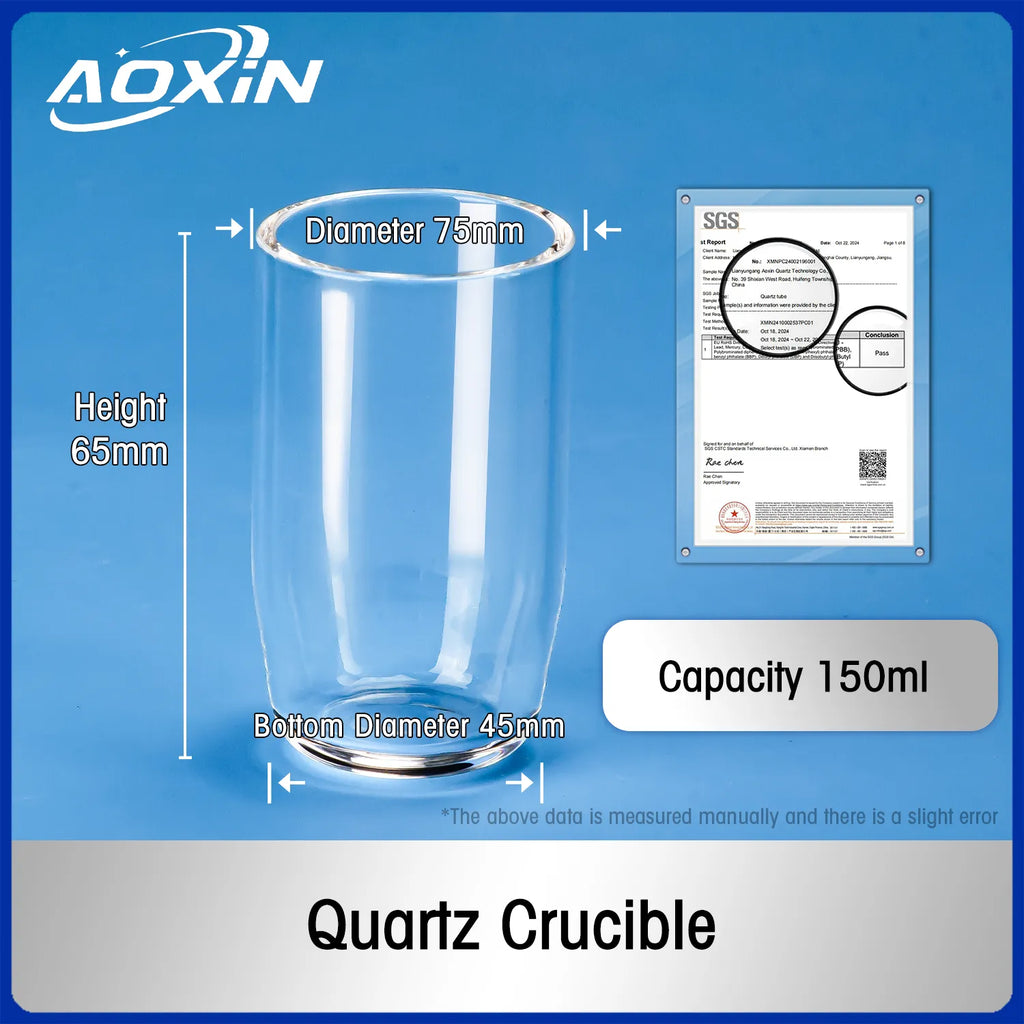 150ml-Short Version-without lid-Quartz Glass Crucibles