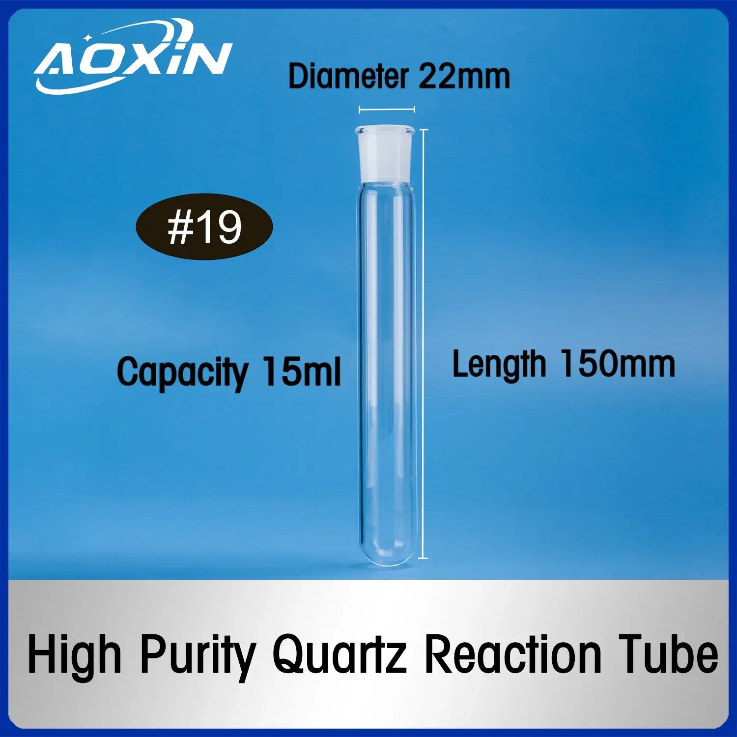15 ml-Diameter 18mm x Length 150mm-Quartz reaction tube #19