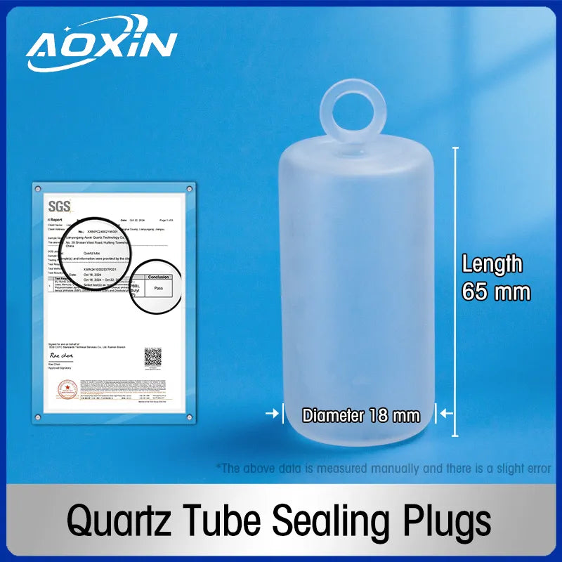 Diameter 18mm x Length 65mm-Frosted-Quartz Tube Sealing Plugs