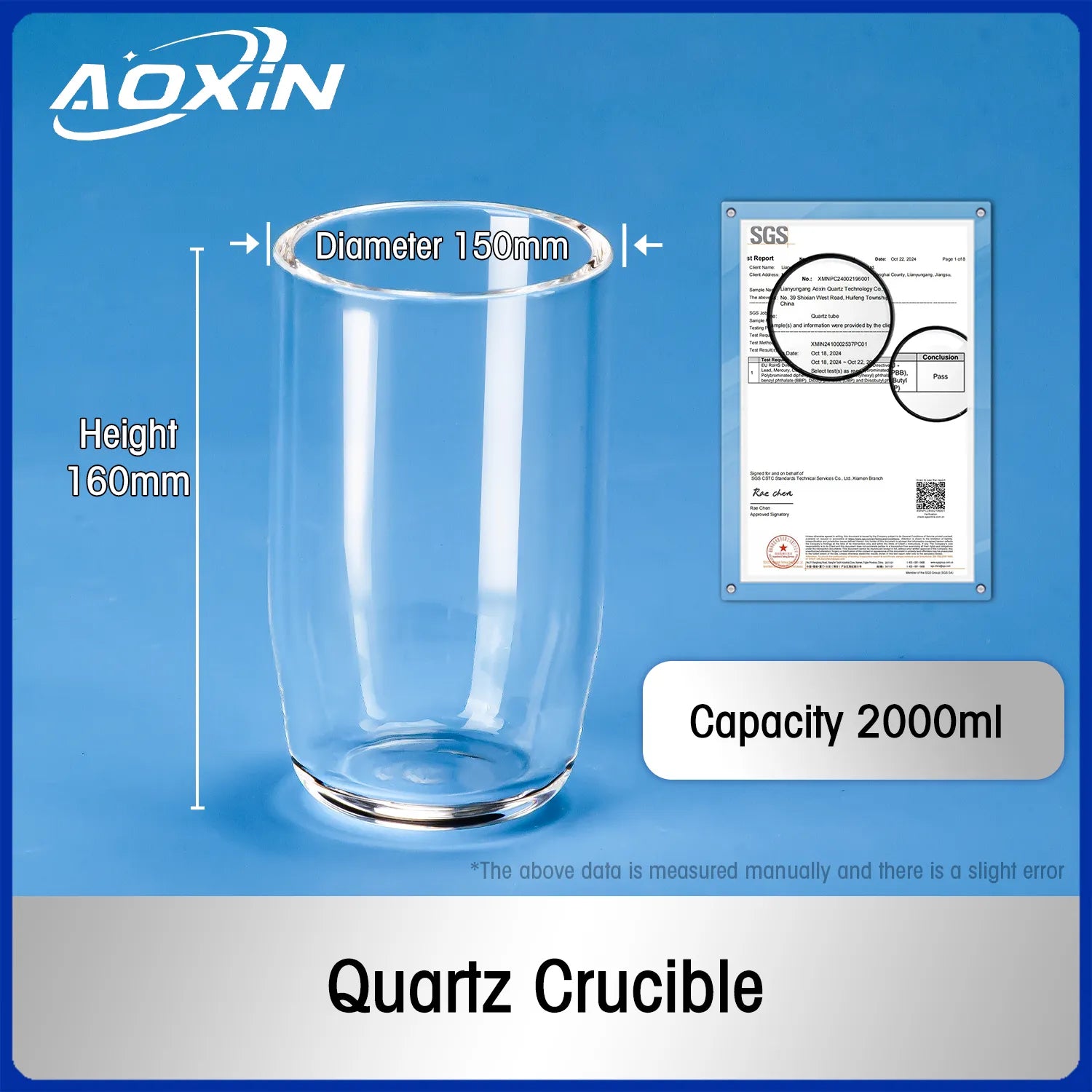2000ml-without lid-Quartz Glass Crucibles