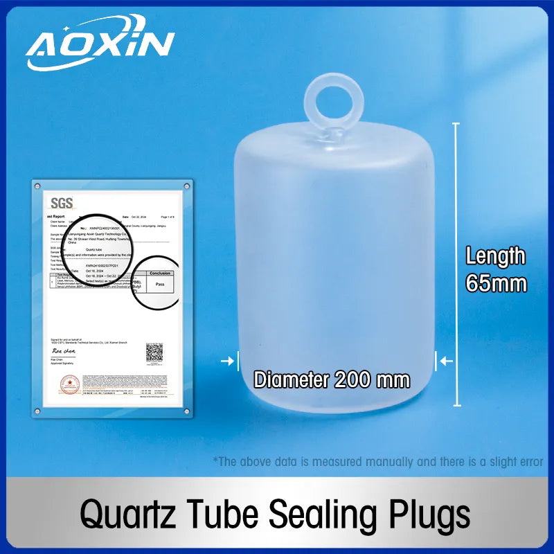 Diameter 200mm x Length 65mm-Frosted-Quartz Tube Sealing Plugs