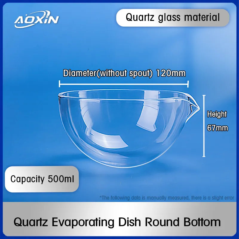 500ml-Quartz Evaporating Dish Round Bottom