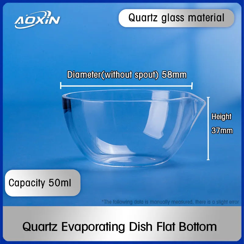 50ml-Quartz Evaporating Dish Flat Bottom