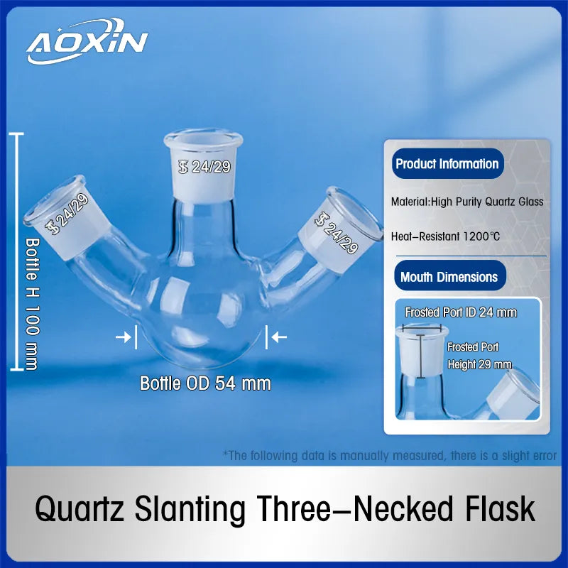 50ml#24 Three Neck Quartz Flasks