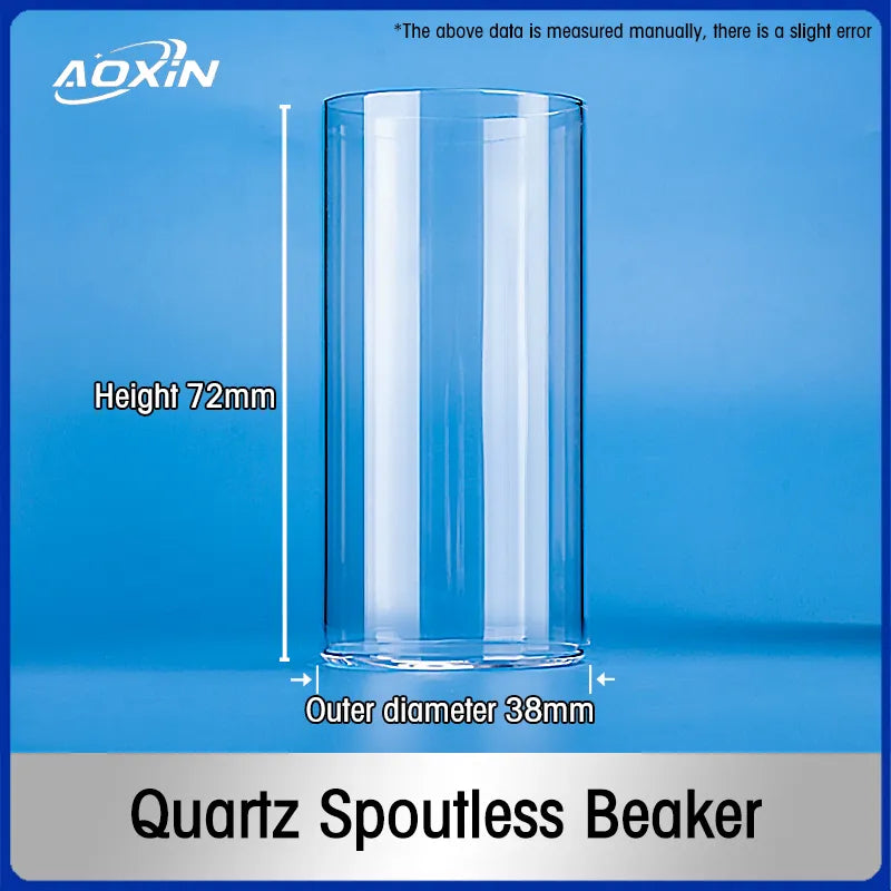 50 ml-Diameter 38mm x Height 72mm-Quartz Spoutless Beaker