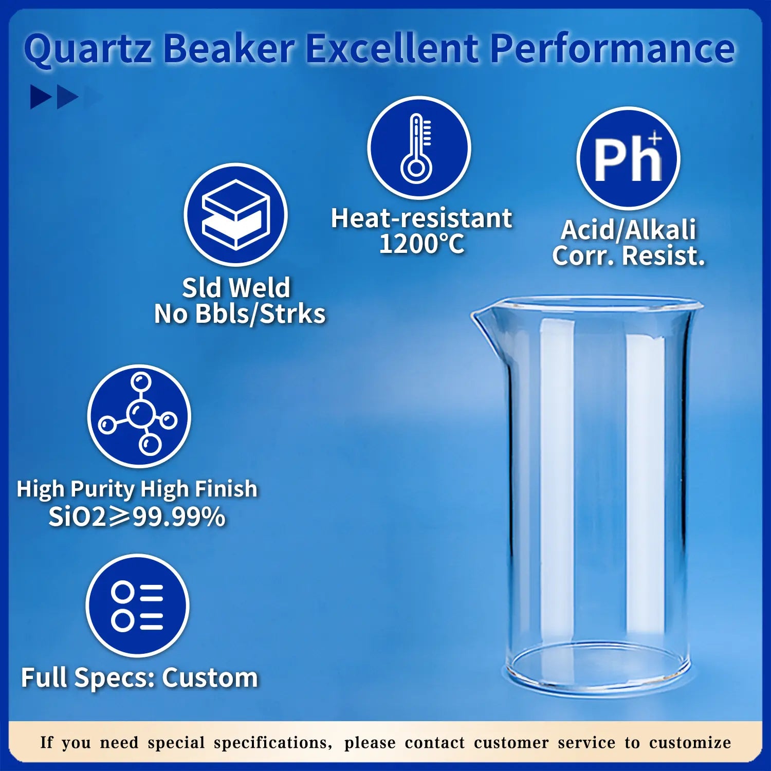 Béchers Quartz Premium | Labo Haute Température