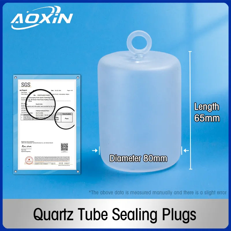 Diameter 80mm x Length 65mm-Frosted-Quartz Tube Sealing Plugs
