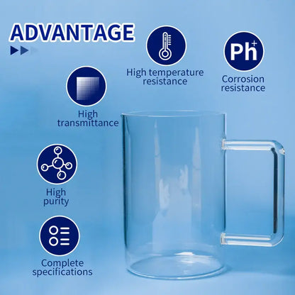 Quartz Glass Beaker with Handle for Safe Laboratory Operations