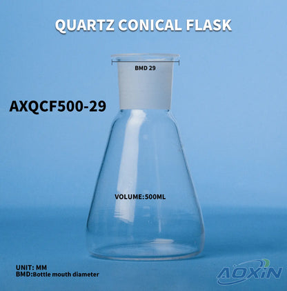 High-Purity Quartz Erlenmeyer Flasks