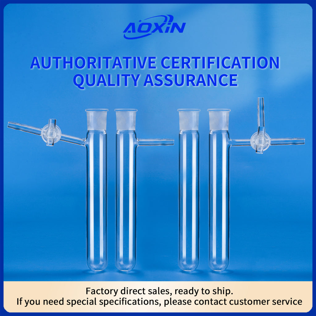 Collection of quartz Schlenk tubes, emphasizing authoritative certification and quality assurance for specialized laboratory glass apparatus