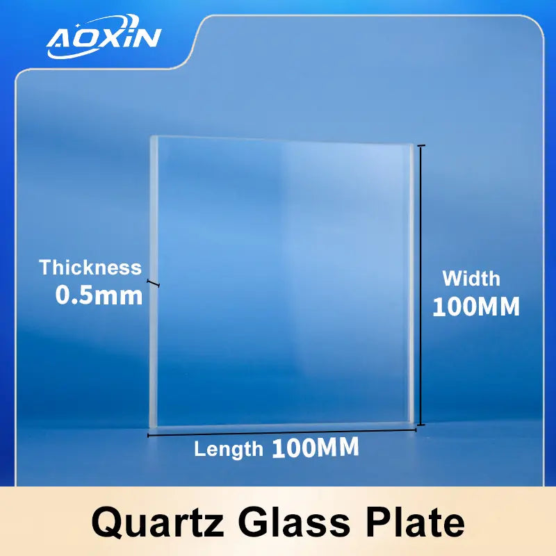 Length 100mm x Width 100mm x Thickness 0.5mm-quartz glass plate