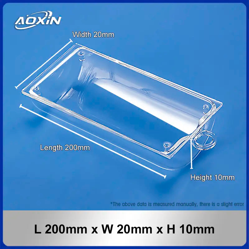 Length 200mm x Width 20mm x Height 10mm quartz boat with lid