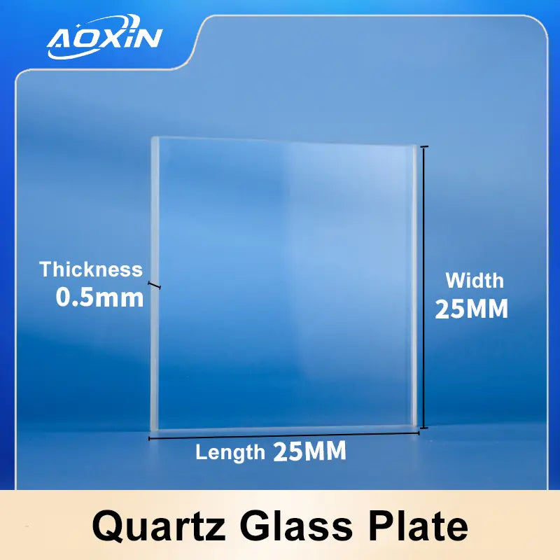 Length 25mm x Width 25mm x Thickness 0.5mm-quartz glass plate