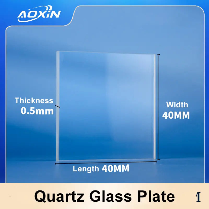 Length 40mm x Width 40mm x Thickness 0.5mm-quartz glass plate