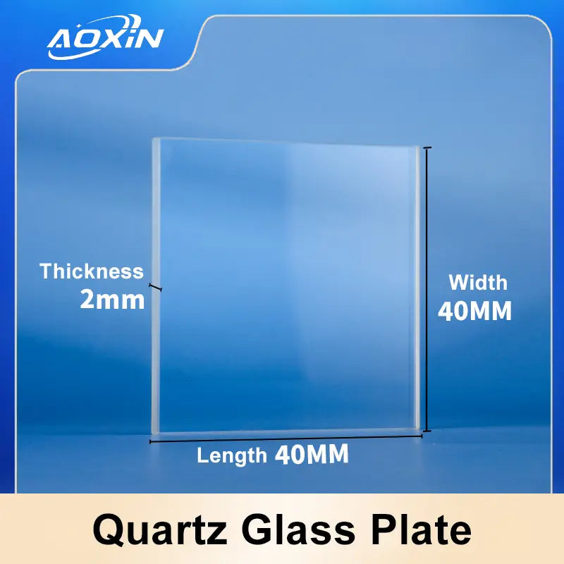 Length 40mm x Width 40mm x Thickness 2mm-quartz glass plate
