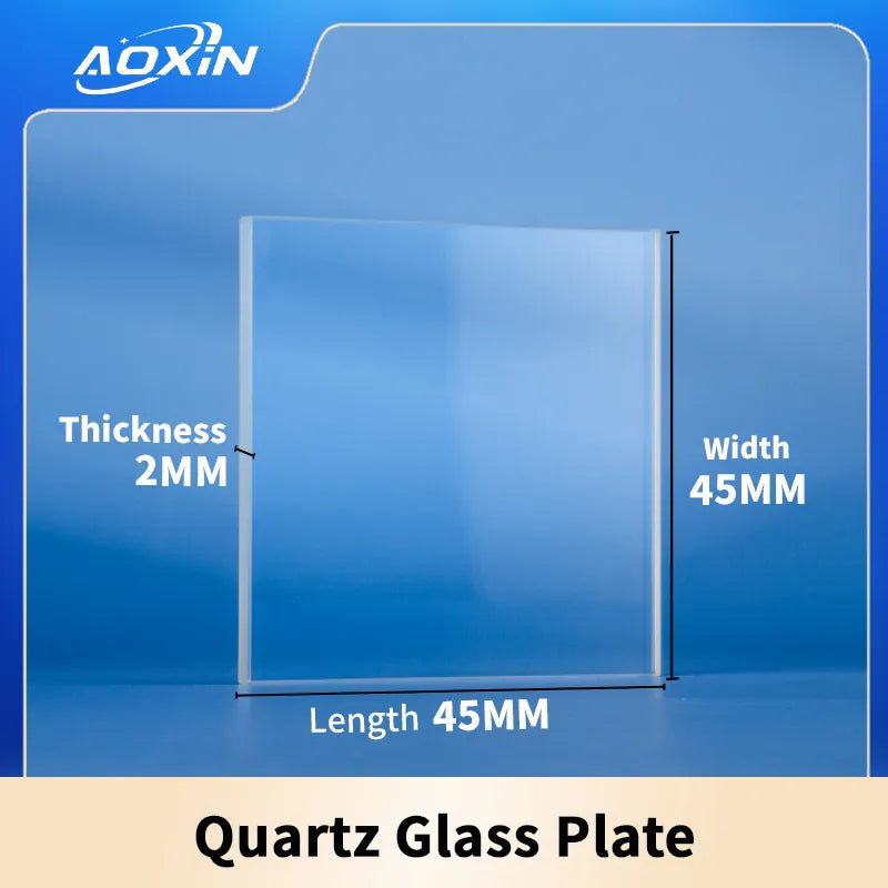Length 45mm x Width 45mm x Thickness 2mm-quartz glass plate