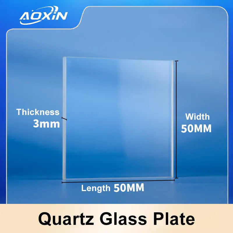 Length 50mm x Width 50mm x Thickness 3mm-quartz glass plate