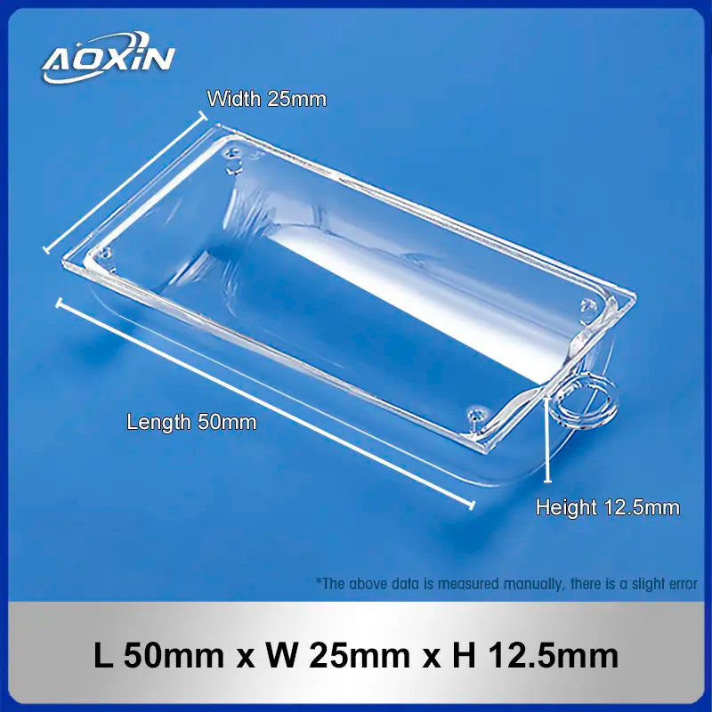 Length 50mm x Width 25mm x Height 12.5mm quartz boat with lid