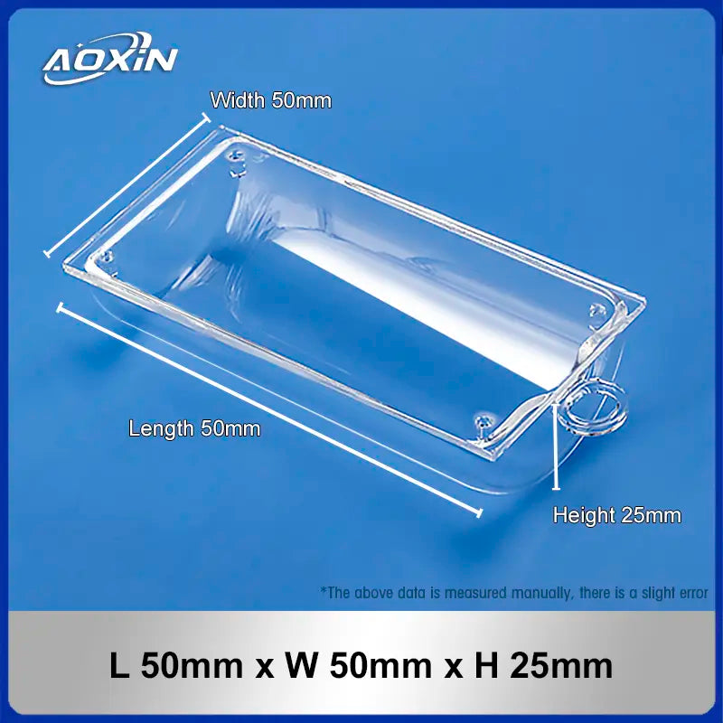 Length 50mm x Width 50mm x Height 25mm quartz boat with lid