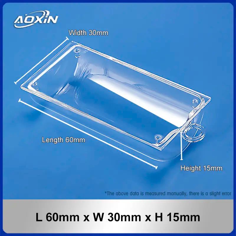 Length 60mm x Width 30mm x Height 15mm quartz boat with lid