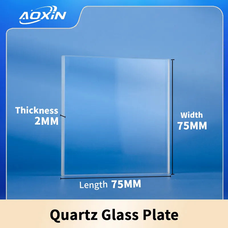 Length 75mm x Width 75mm x Thickness 2mm-quartz glass plate