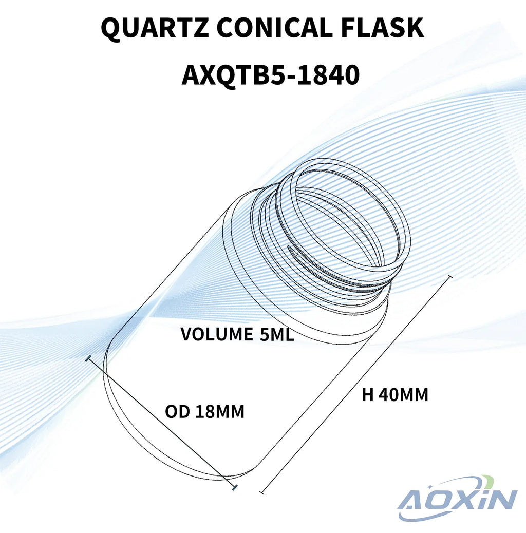 Diameter 18mm x Height 40mm-capacity 5ml-Quartz Threaded Bottle