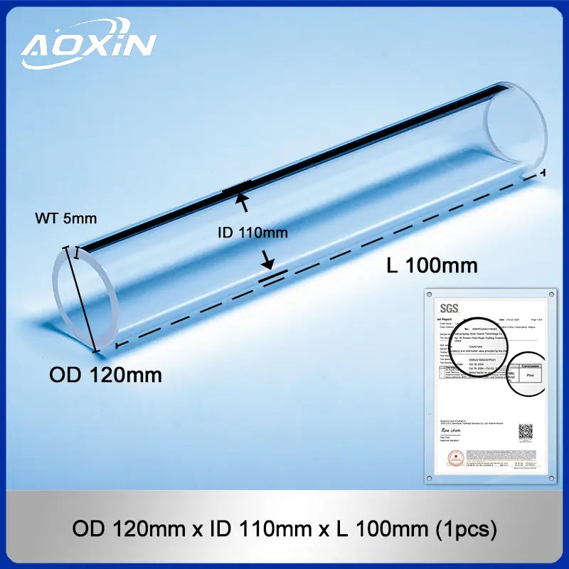 OD 120mm x ID 110mm x L 100mm-Quartz glass tube