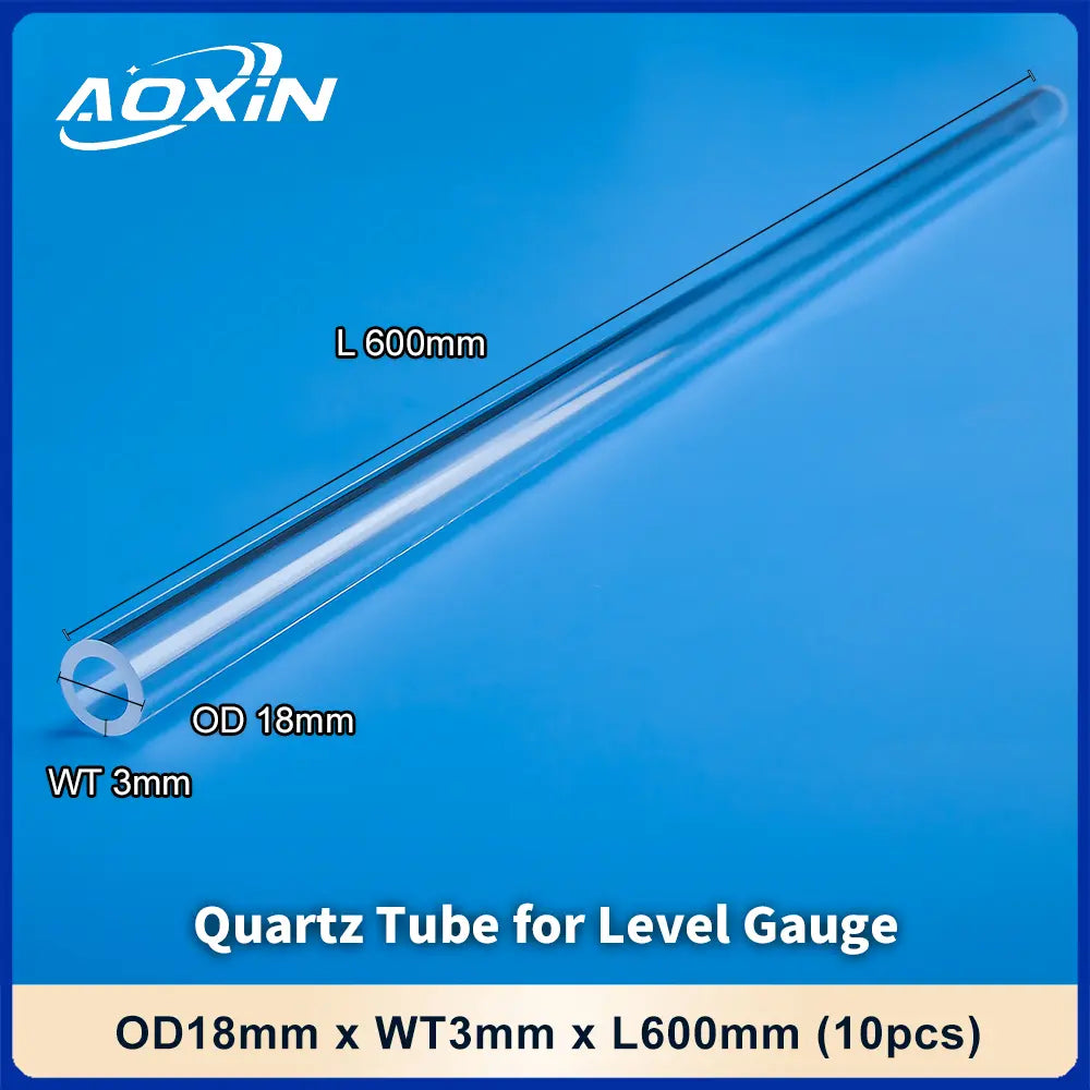 OD 18mm x WT 3mm x L 600mm (10pcs) Quartz Tube for Level Gauge