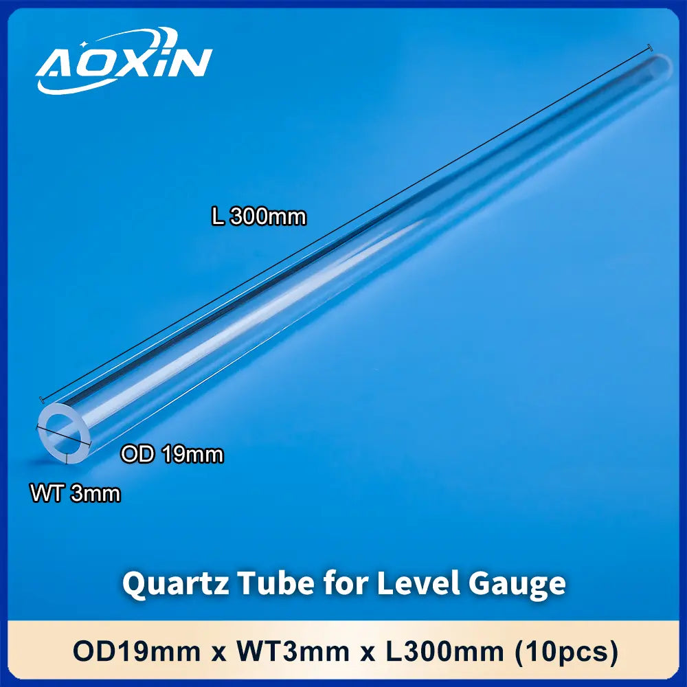 OD 19mm x WT 3mm x L 300mm (10pcs) Quartz Tube for Level Gauge