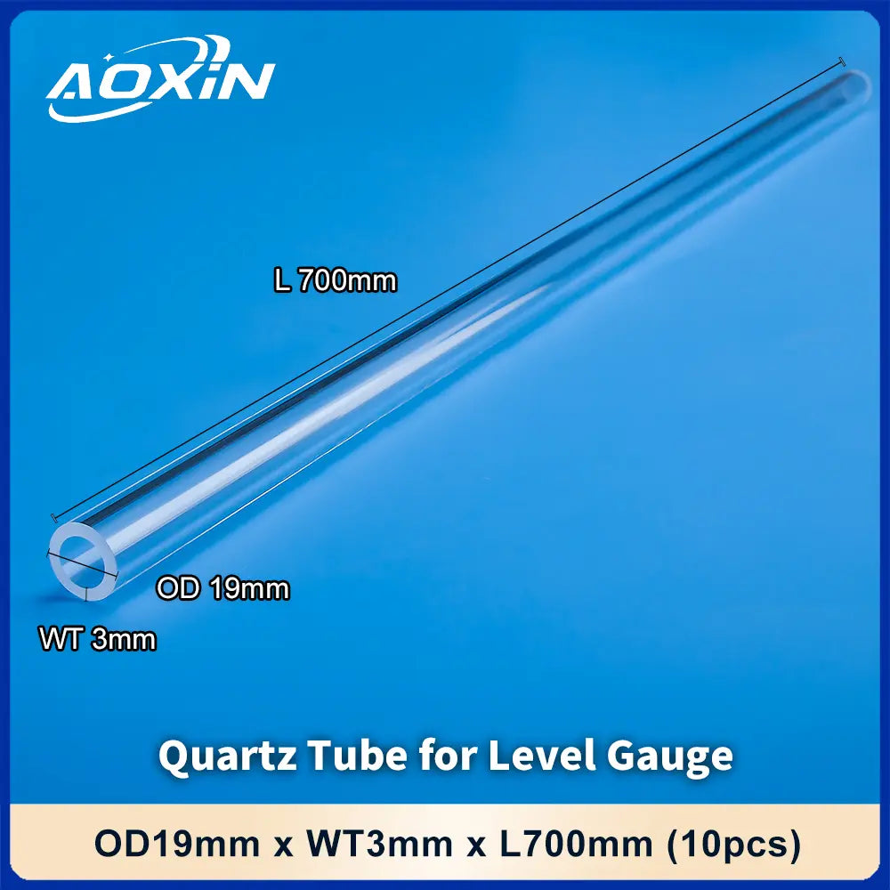 OD 19mm x WT 3mm x L 700mm (10pcs) Quartz Tube for Level Gauge