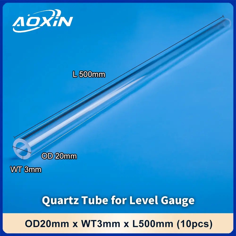OD 20mm x WT 3mm x L 500mm (10pcs) Quartz Tube for Level Gauge