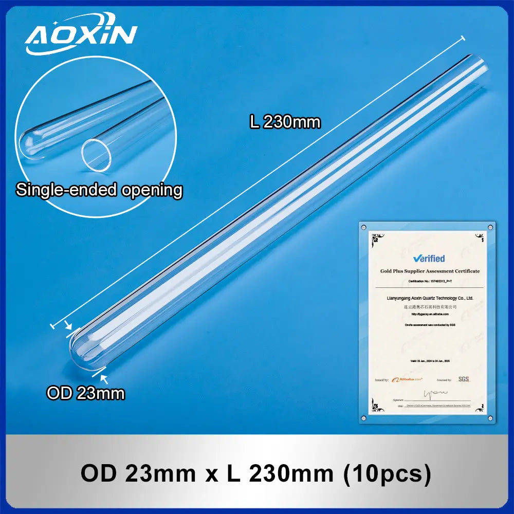 OD 23mm x L 230mm (10pcs) Quartz sleeve